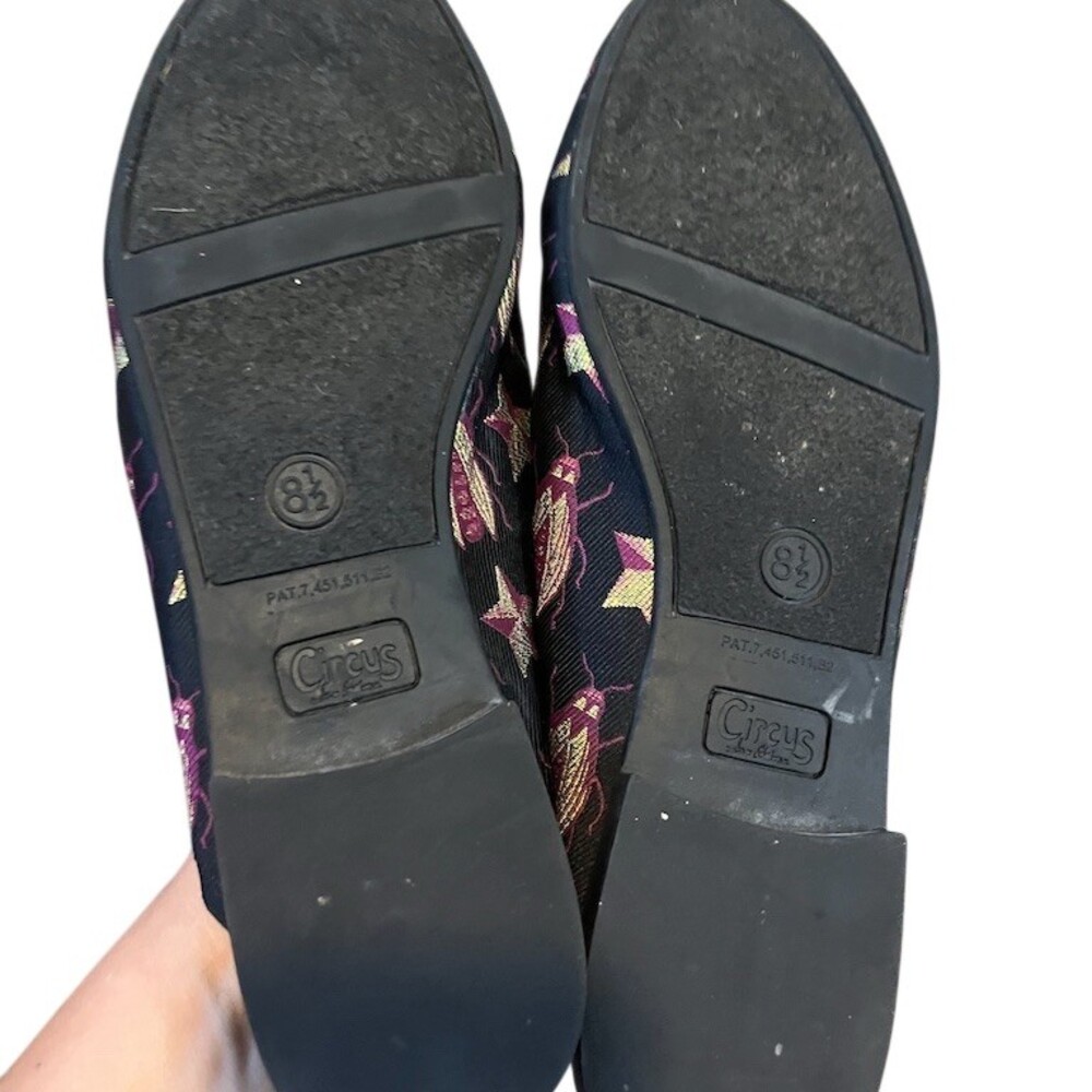Circus by Sam Edelman Pelham Mule Loafers Womens 8.5 Black Rhinestone Beetle - Picture 5 of 6